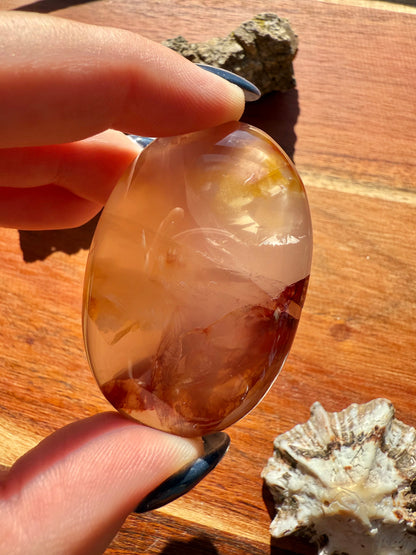 GOLDEN HEALER + FIRE QUARTZ PALM STONE