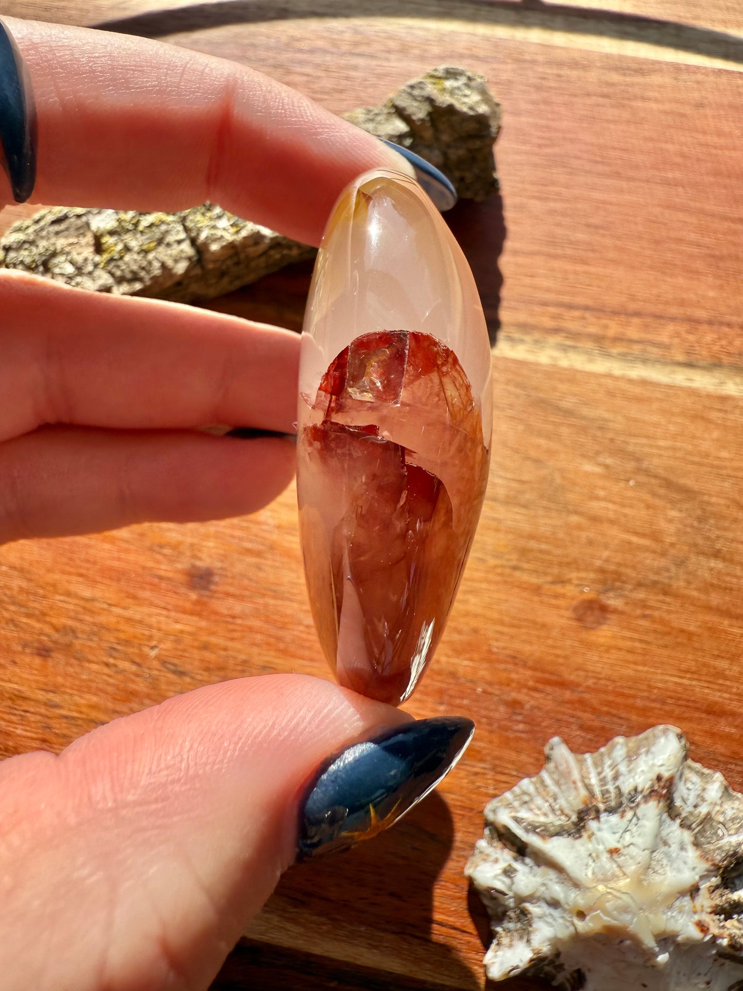 GOLDEN HEALER + FIRE QUARTZ PALM STONE