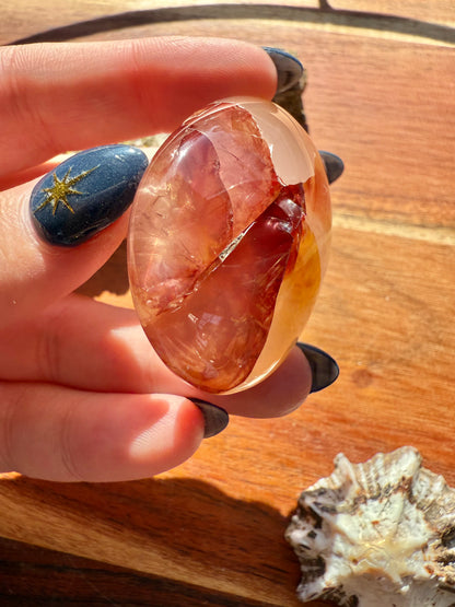 GOLDEN HEALER + FIRE QUARTZ PALM STONE