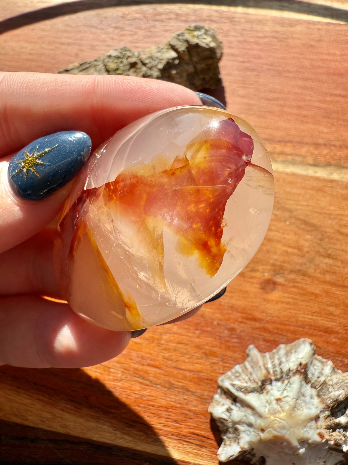 GOLDEN HEALER + FIRE QUARTZ PALM STONE