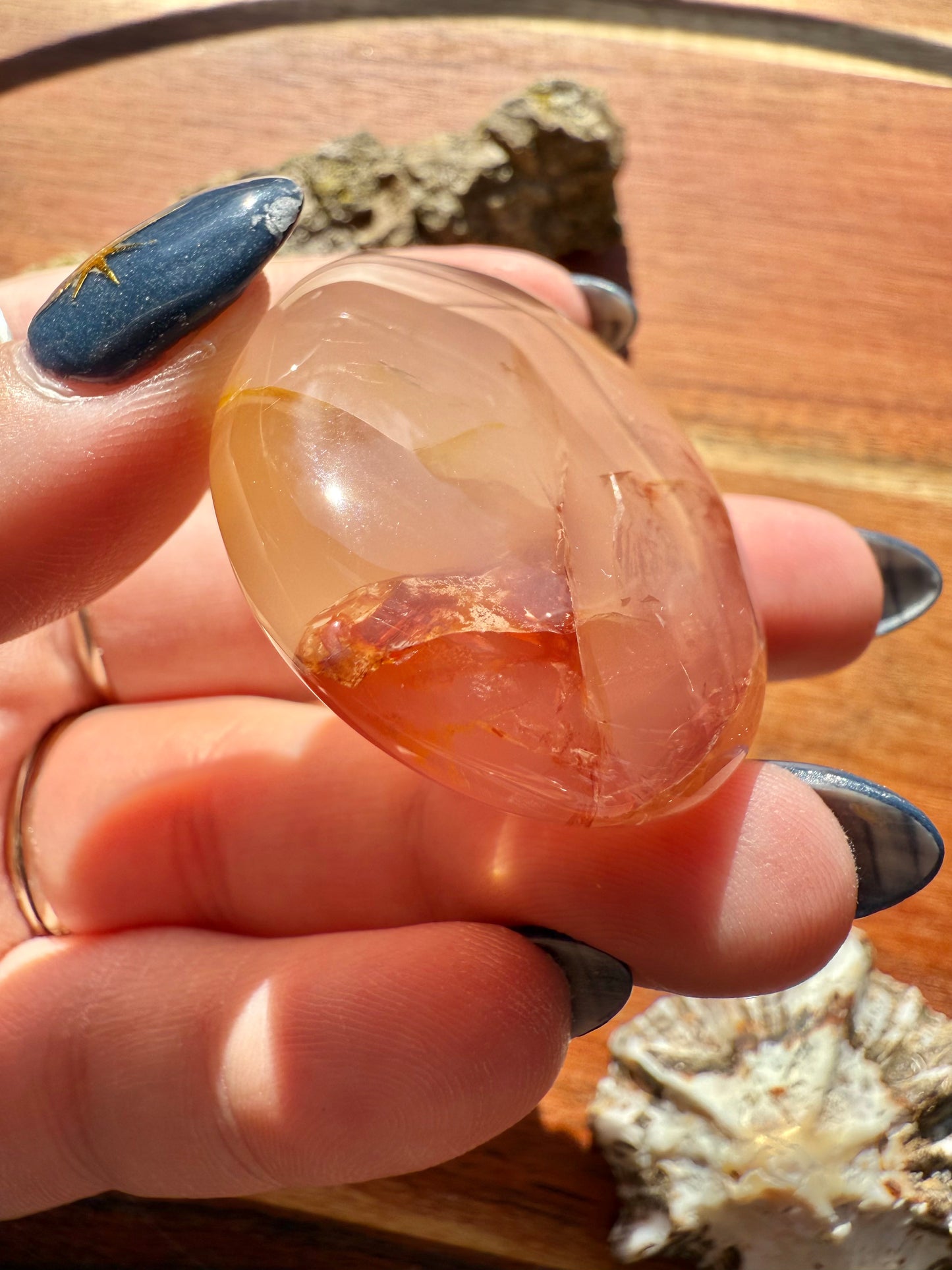 GOLDEN HEALER + FIRE QUARTZ PALM STONE