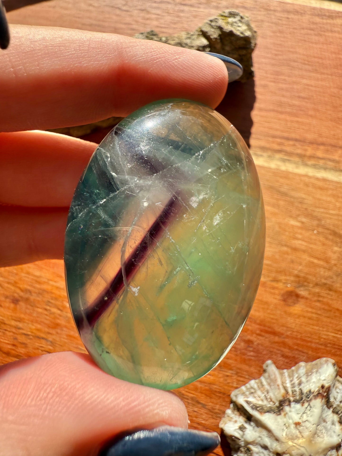 RAINBOW FLUORITE PALM STONE