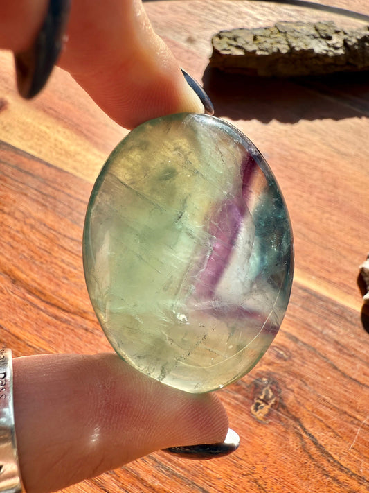 RAINBOW FLUORITE PALM STONE
