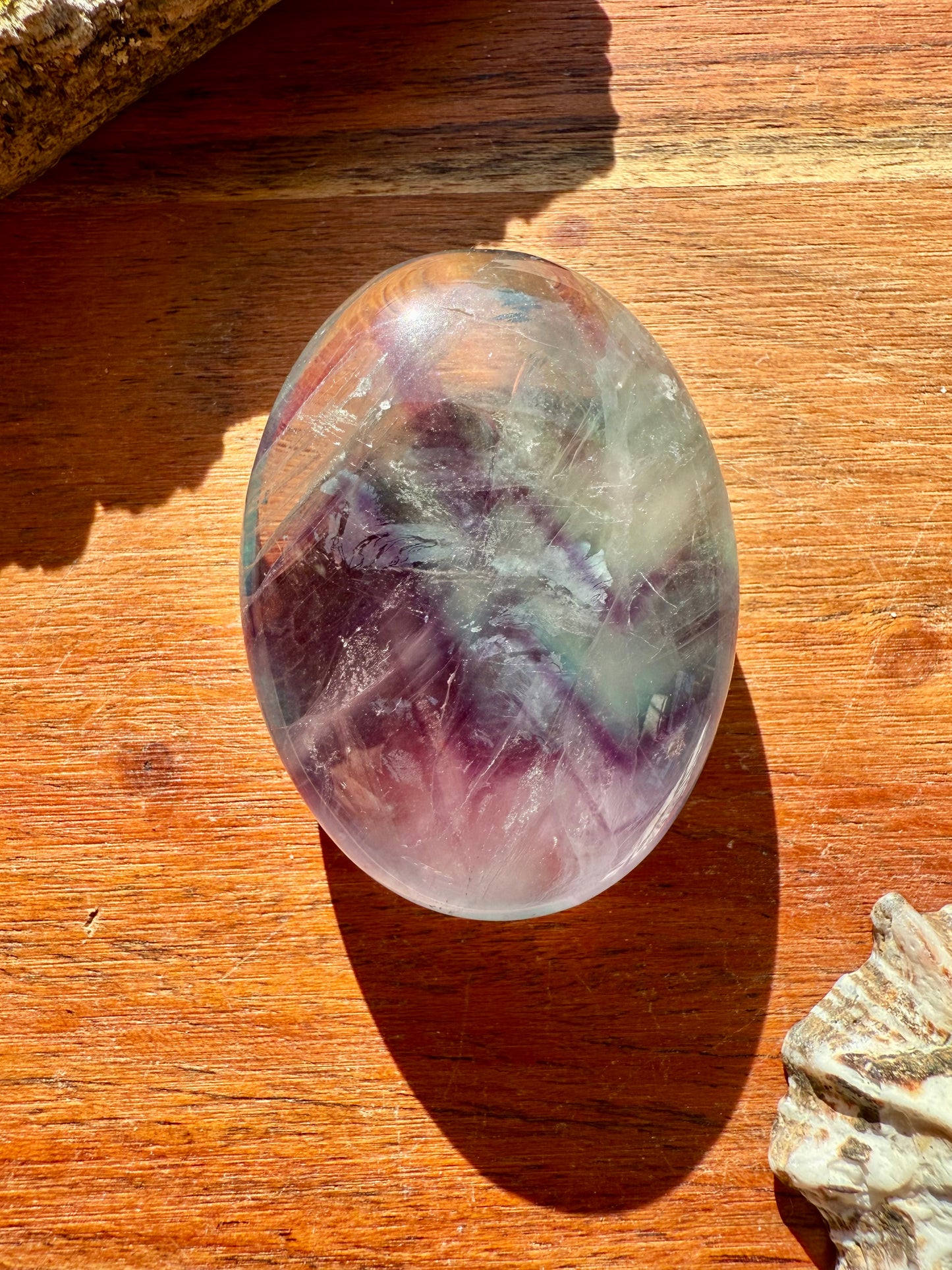 RAINBOW FLUORITE PALM STONE