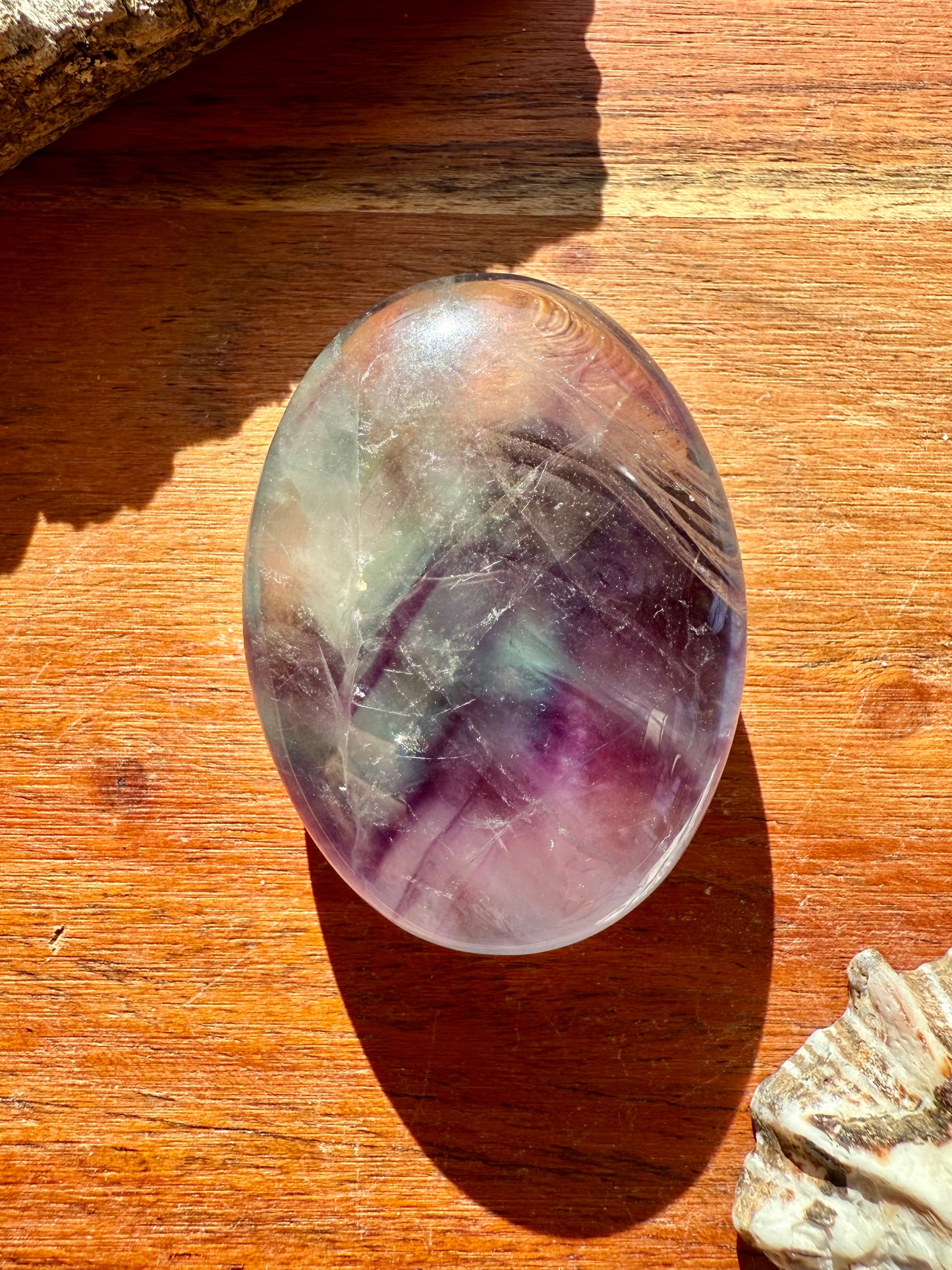 RAINBOW FLUORITE PALM STONE