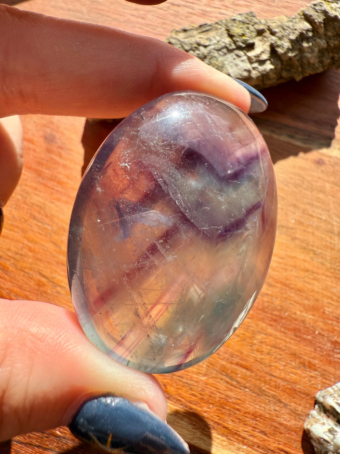 RAINBOW FLUORITE PALM STONE