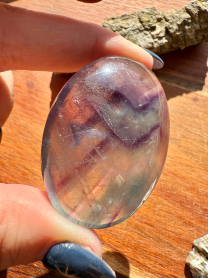 RAINBOW FLUORITE PALM STONE