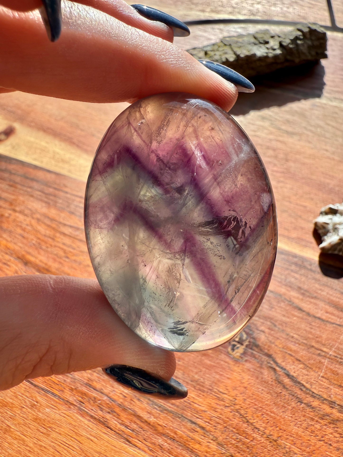 RAINBOW FLUORITE PALM STONE