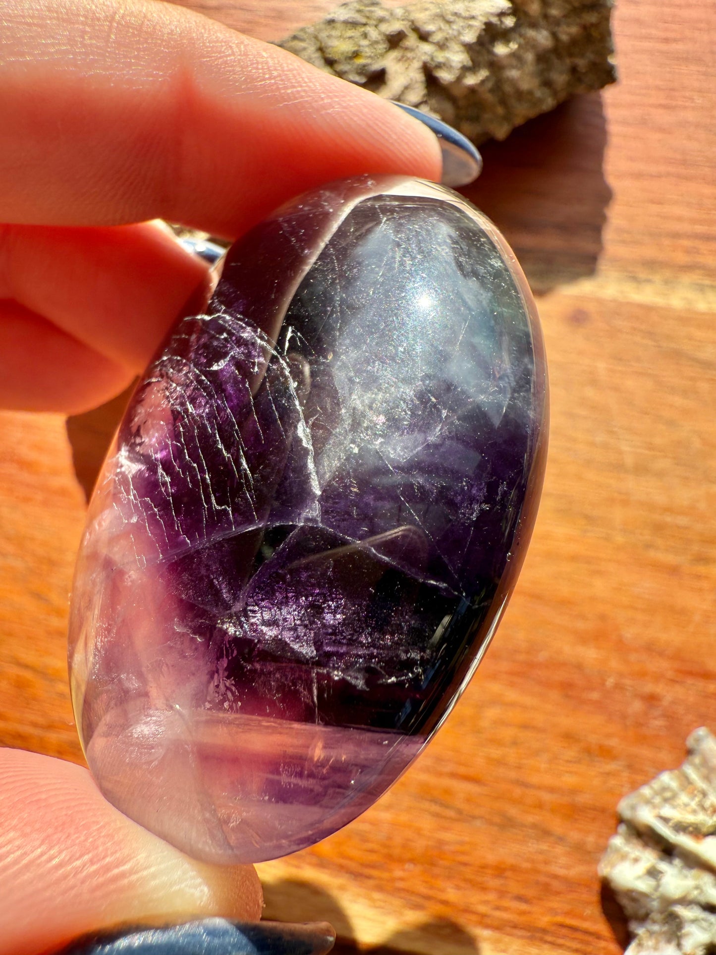 RAINBOW FLUORITE PALM STONE