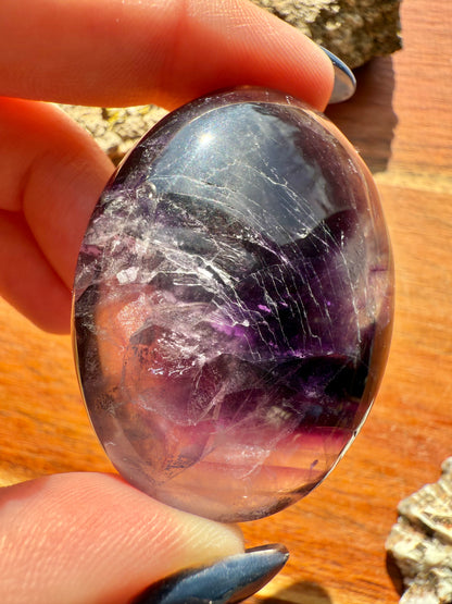 RAINBOW FLUORITE PALM STONE