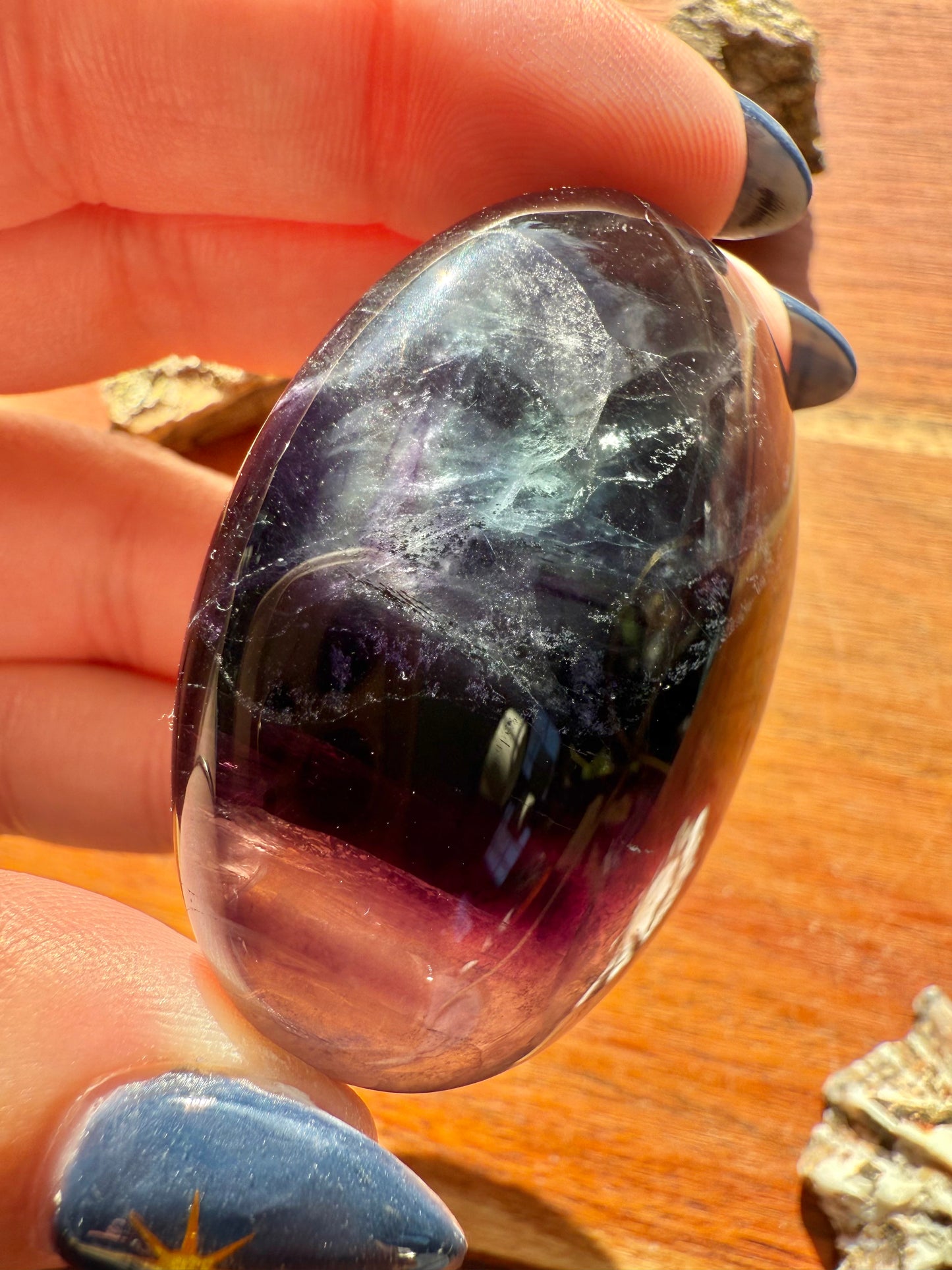 RAINBOW FLUORITE PALM STONE