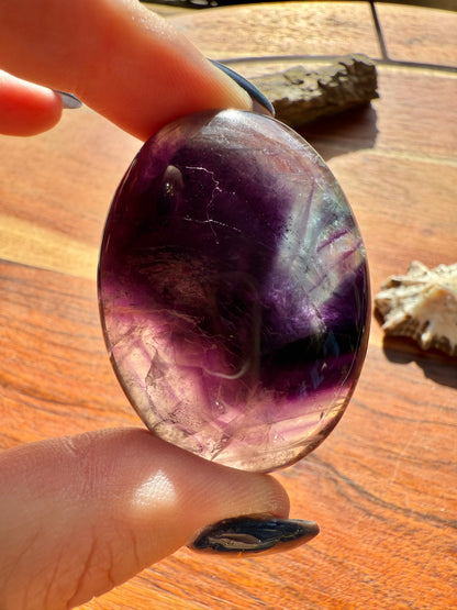 RAINBOW FLUORITE PALM STONE