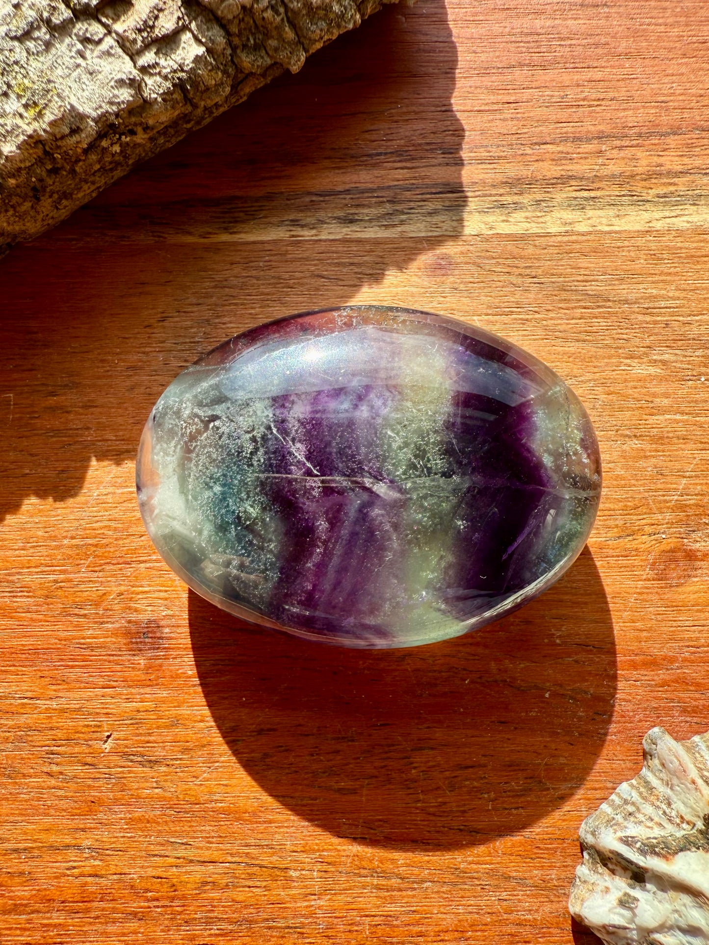 RAINBOW FLUORITE PALM STONE