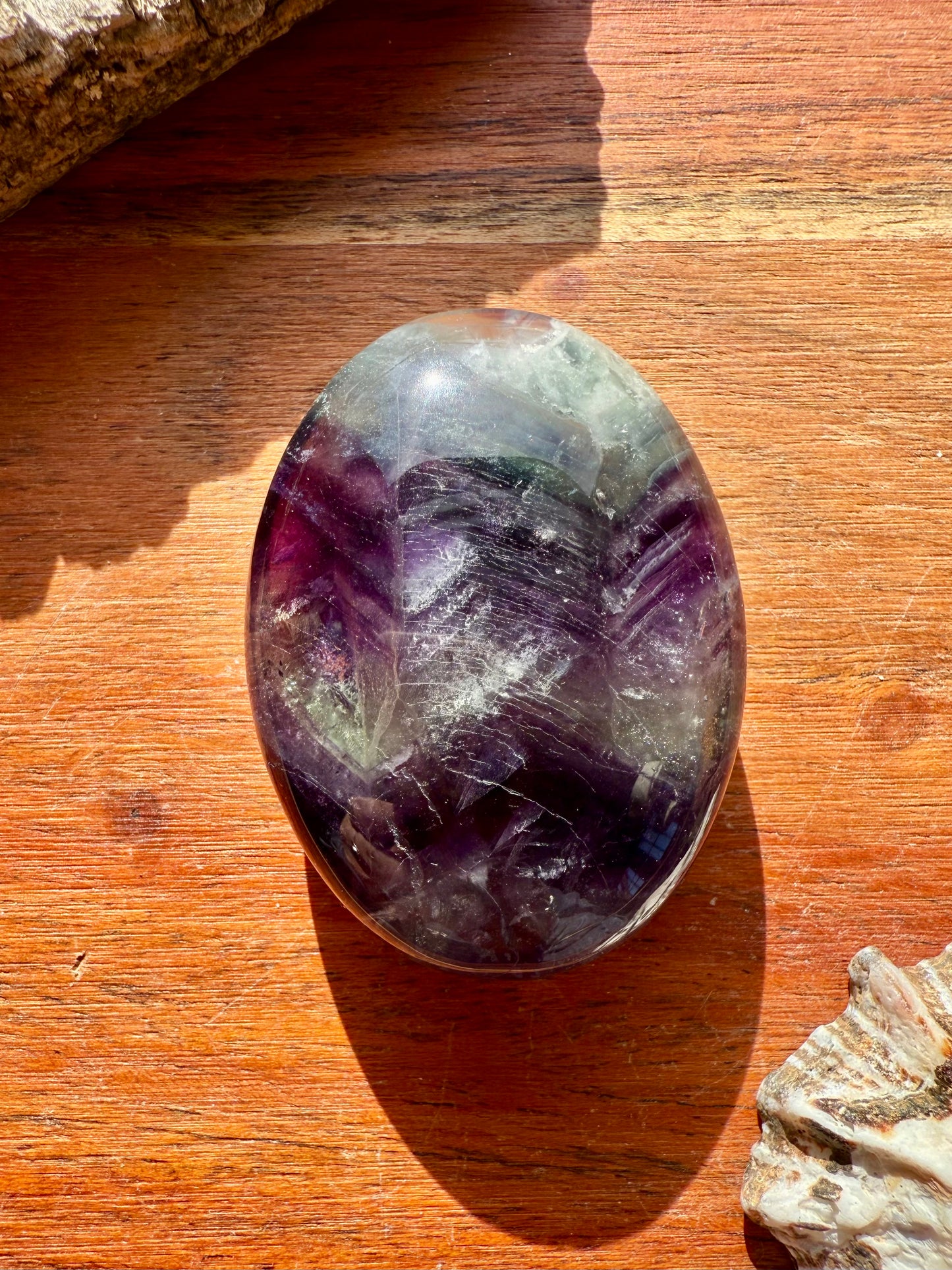 RAINBOW FLUORITE PALM STONE
