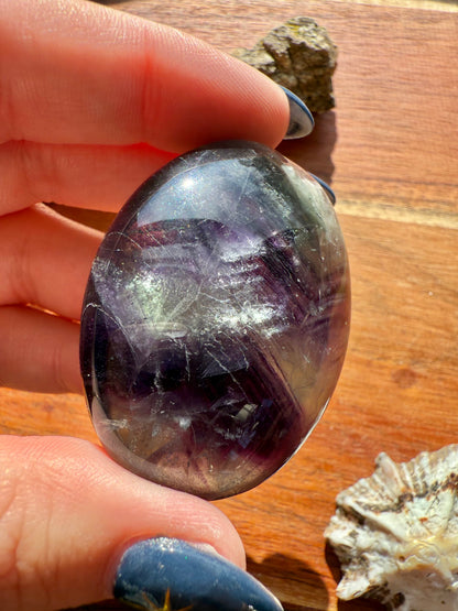 RAINBOW FLUORITE PALM STONE