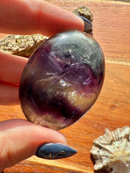 RAINBOW FLUORITE PALM STONE