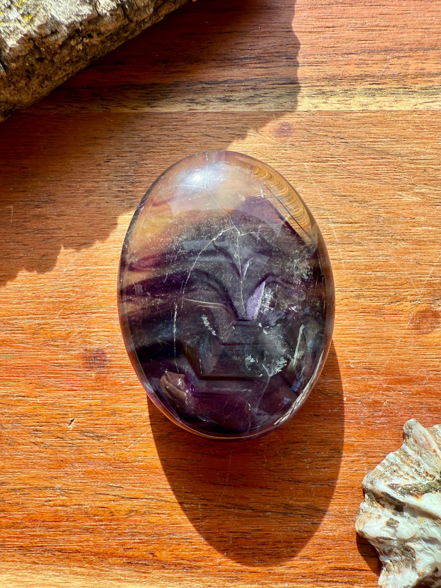 RAINBOW FLUORITE PALM STONE
