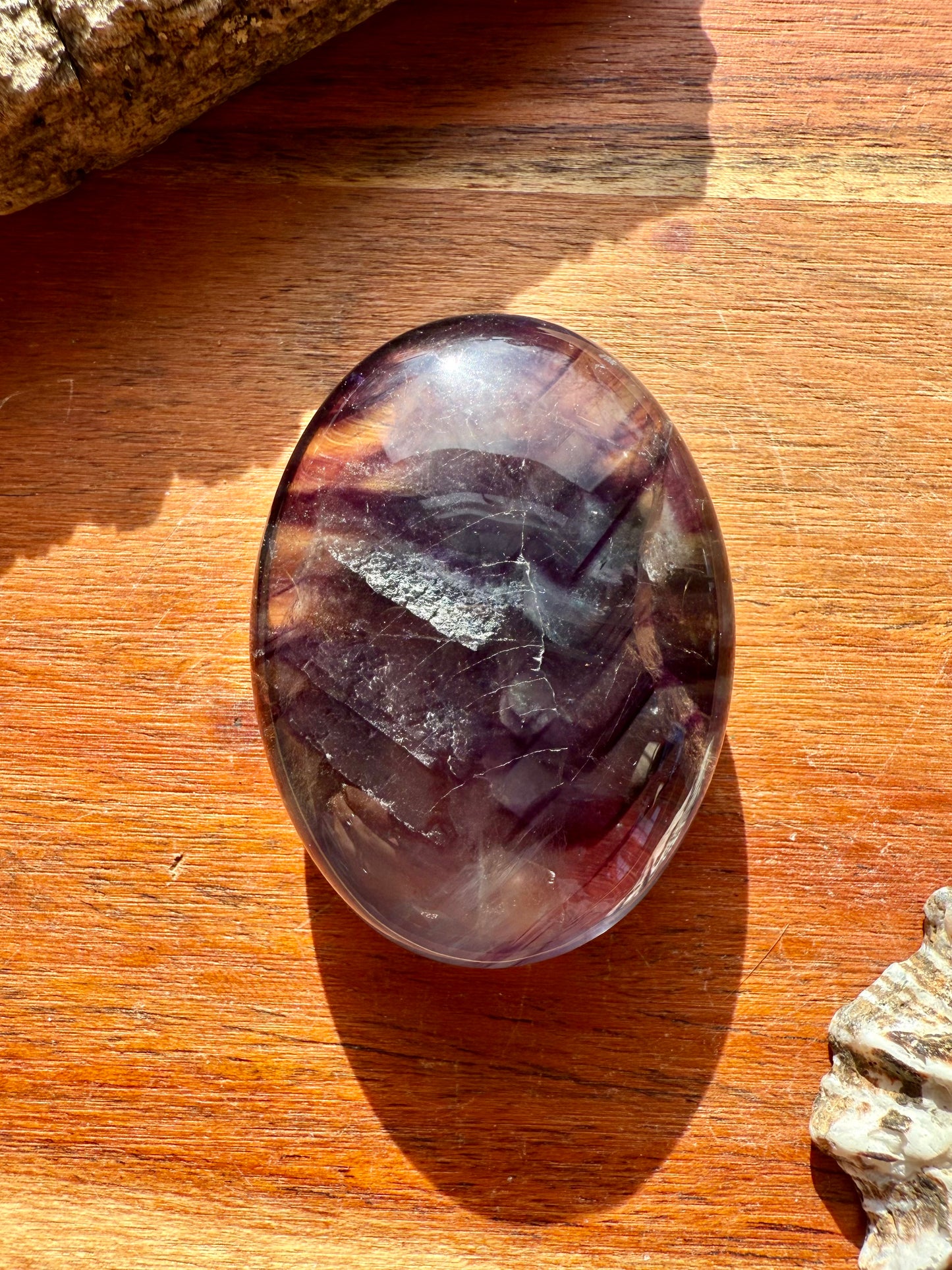 RAINBOW FLUORITE PALM STONE