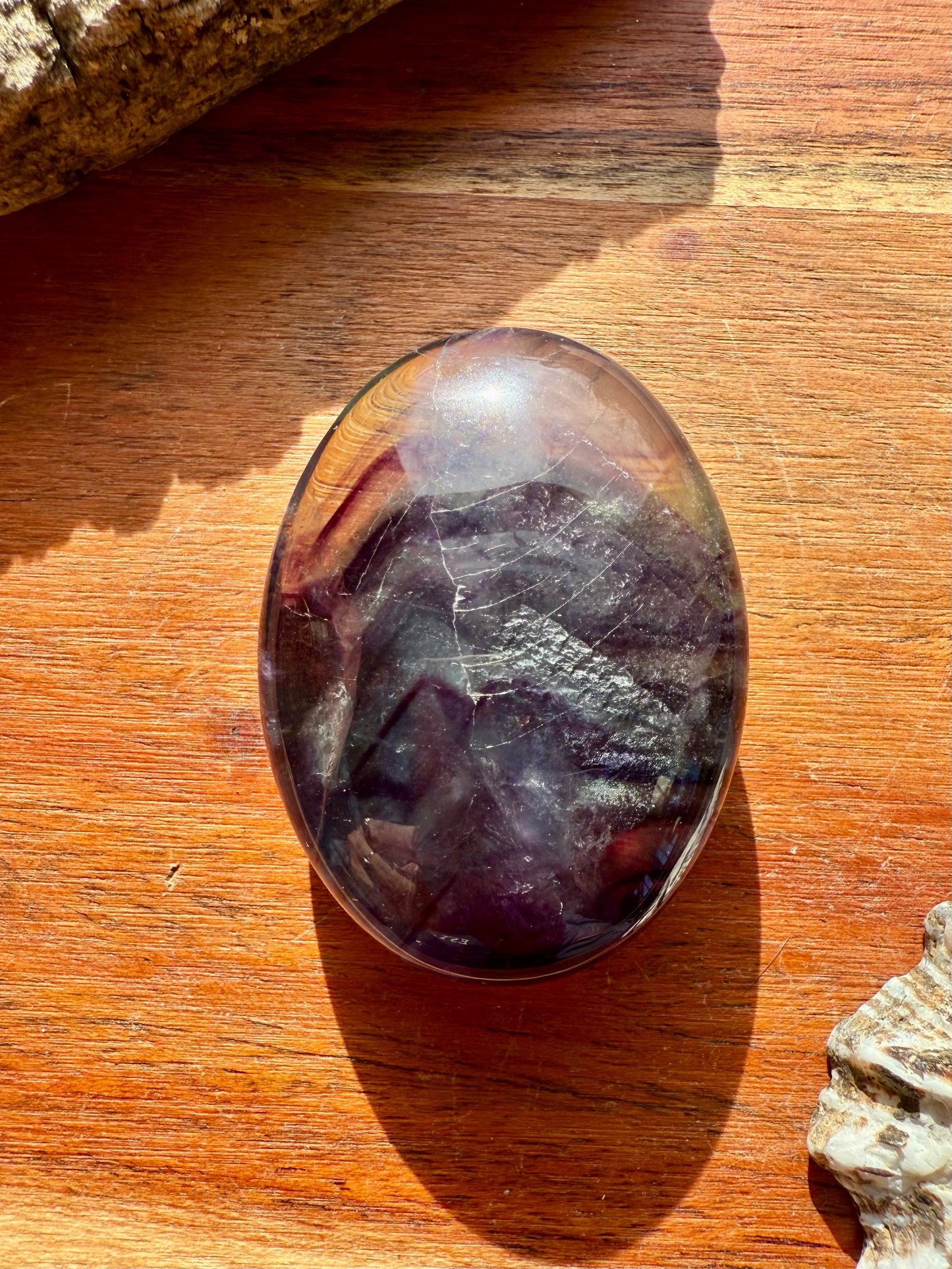 RAINBOW FLUORITE PALM STONE