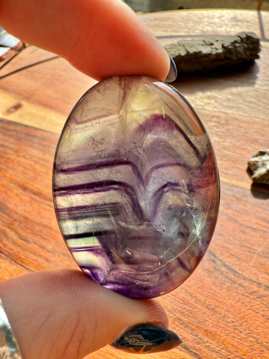 RAINBOW FLUORITE PALM STONE