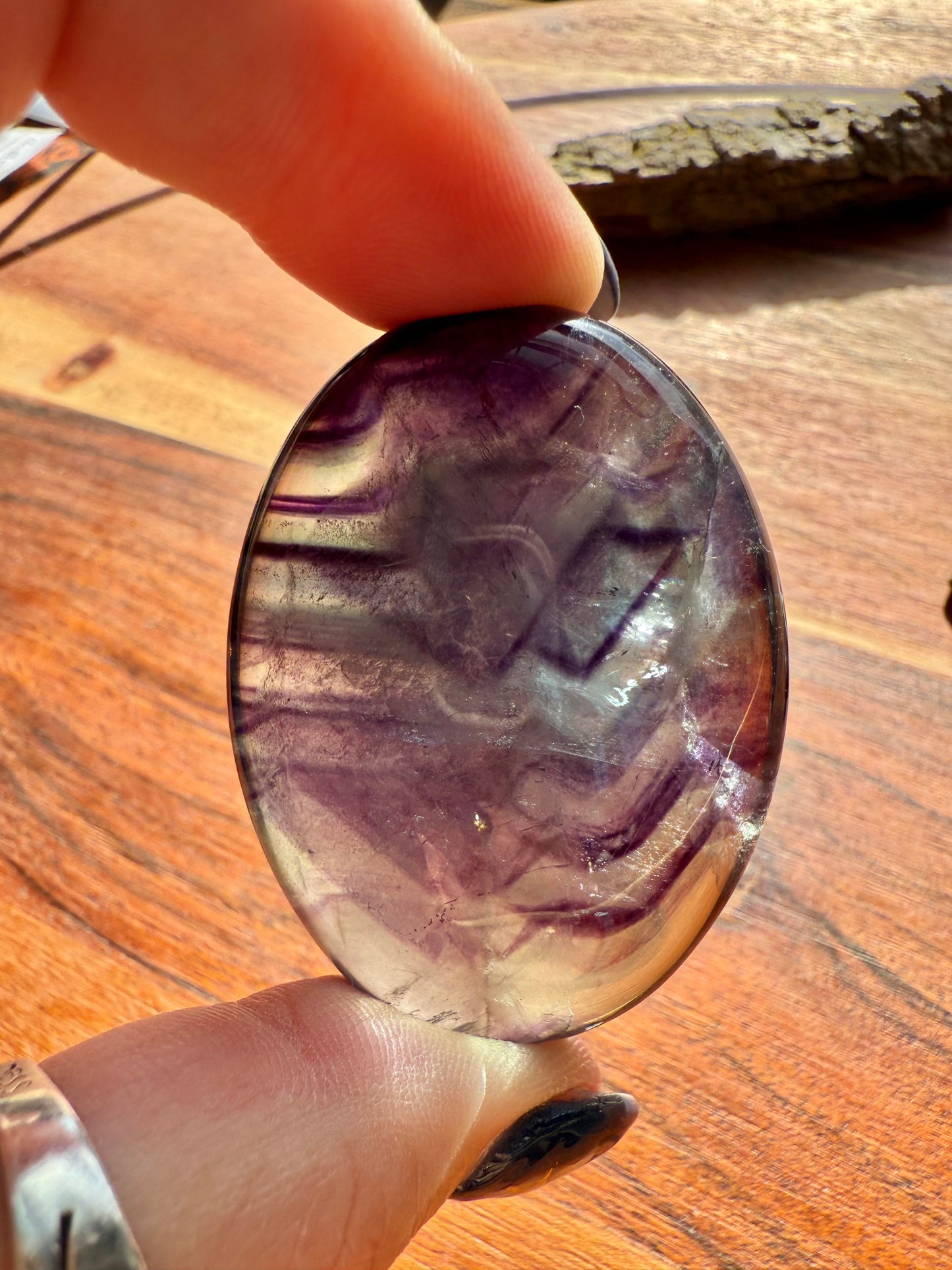 RAINBOW FLUORITE PALM STONE