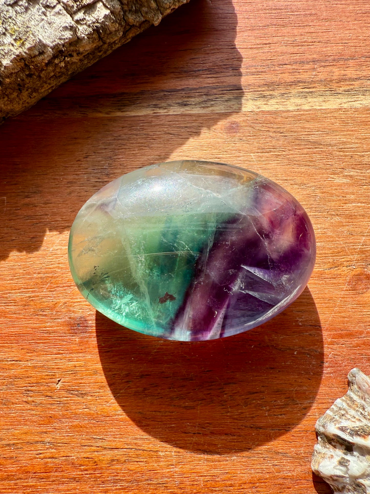 RAINBOW FLUORITE PALM STONE