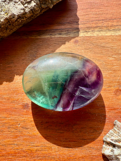 RAINBOW FLUORITE PALM STONE