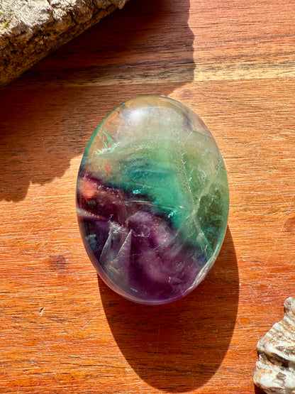 RAINBOW FLUORITE PALM STONE