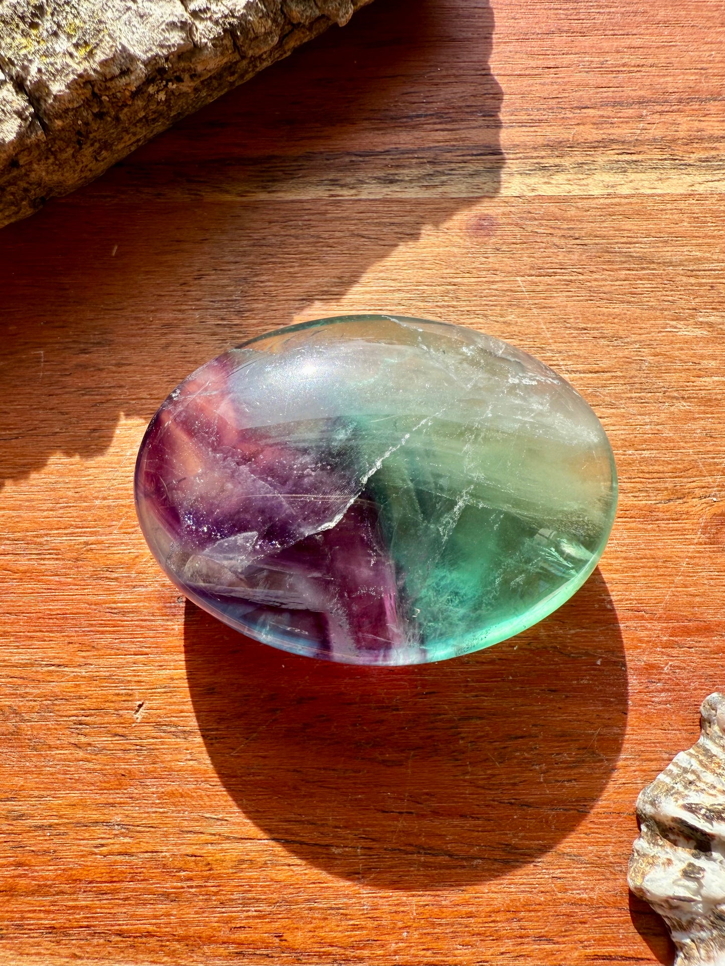 RAINBOW FLUORITE PALM STONE