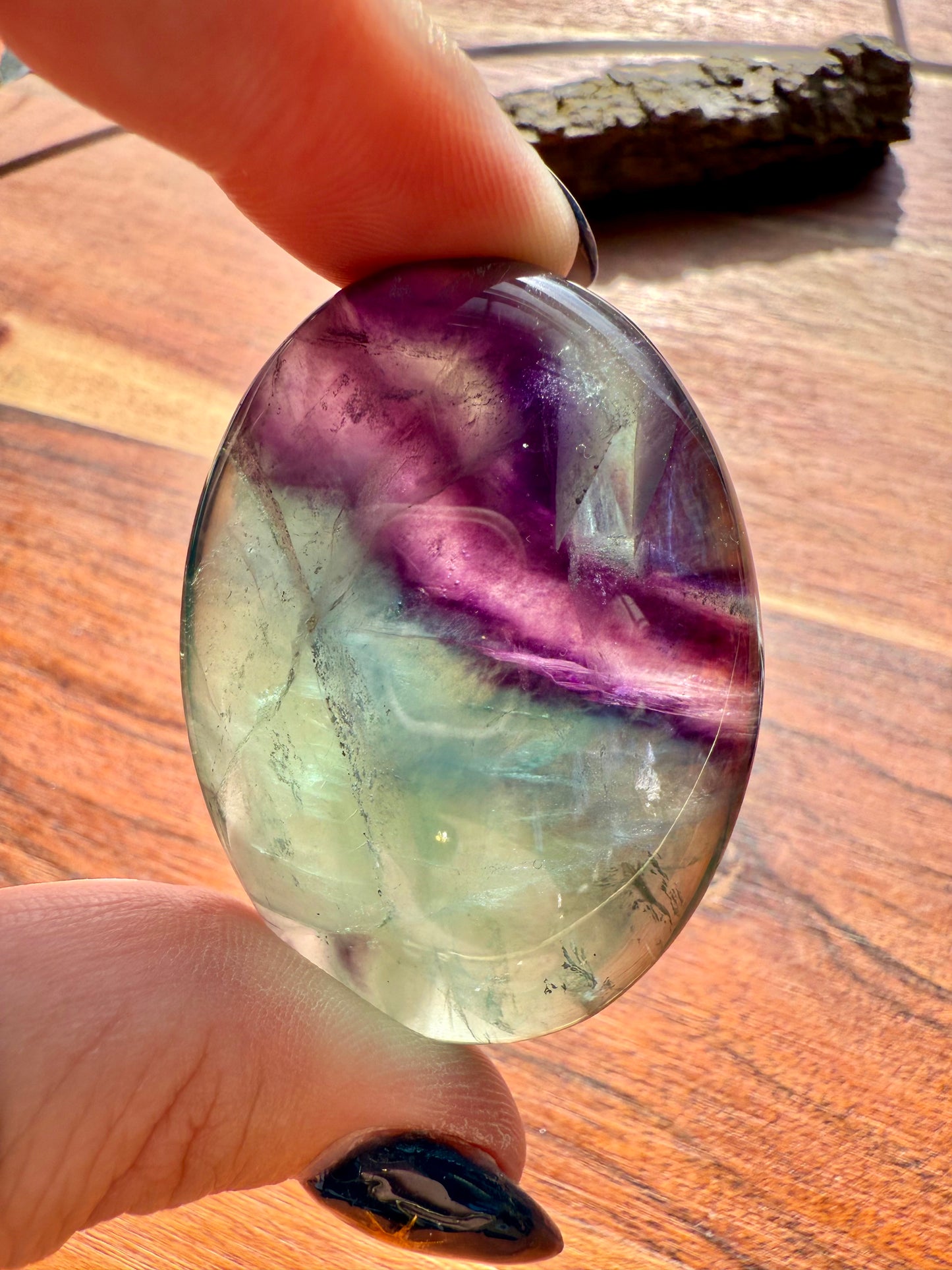 RAINBOW FLUORITE PALM STONE