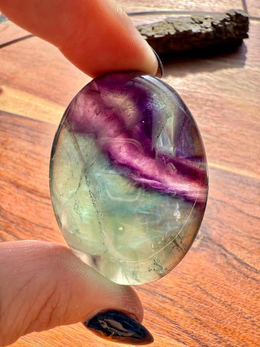 RAINBOW FLUORITE PALM STONE