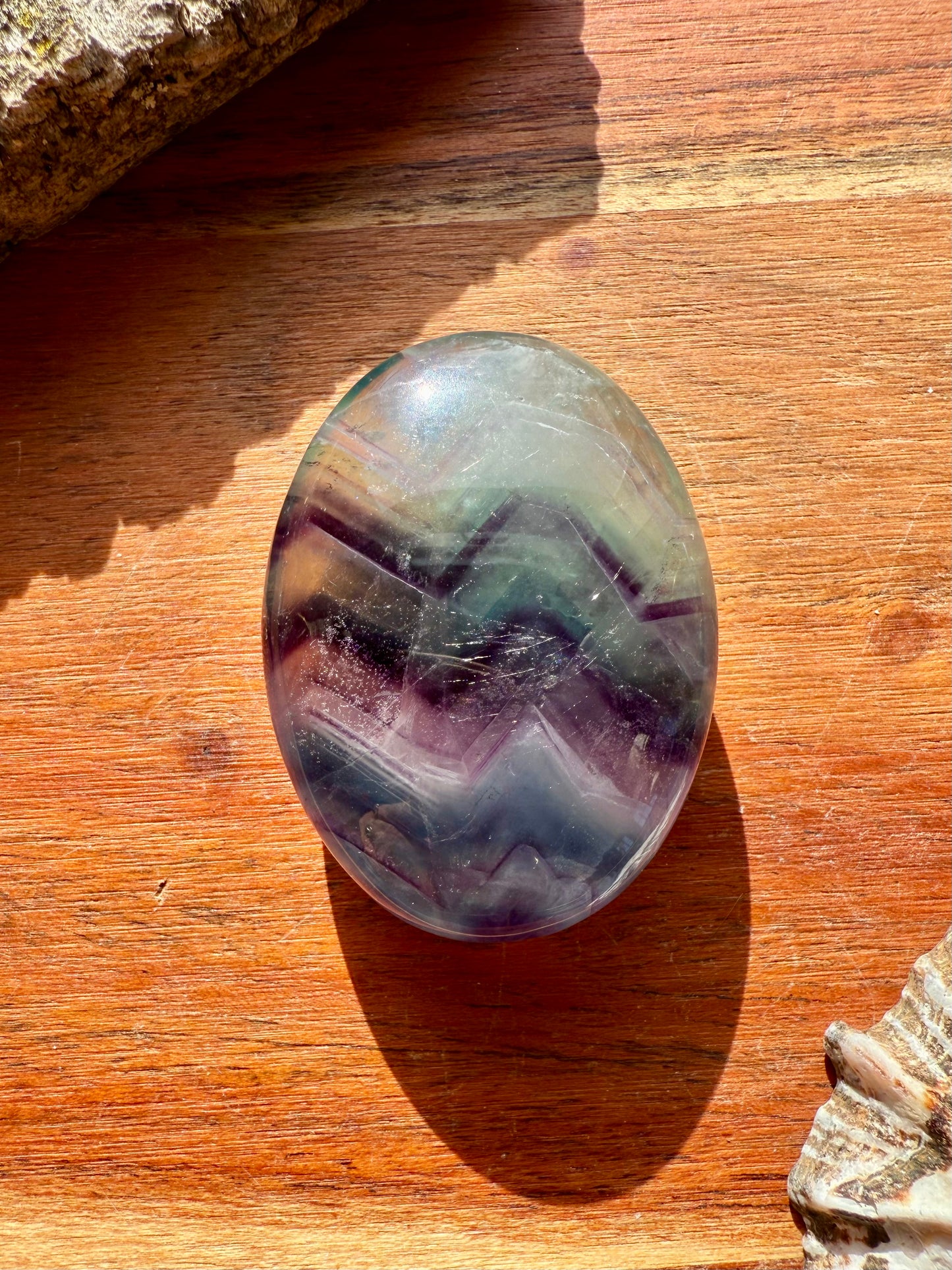 RAINBOW FLUORITE PALM STONE