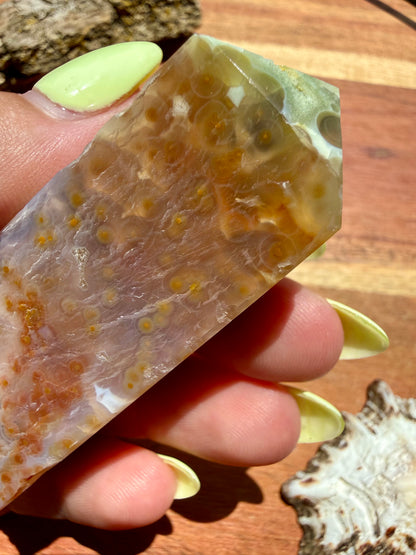 ASYMMETRICAL PINK OCEAN JASPER TOWER