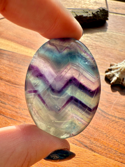 RAINBOW FLUORITE PALM STONE