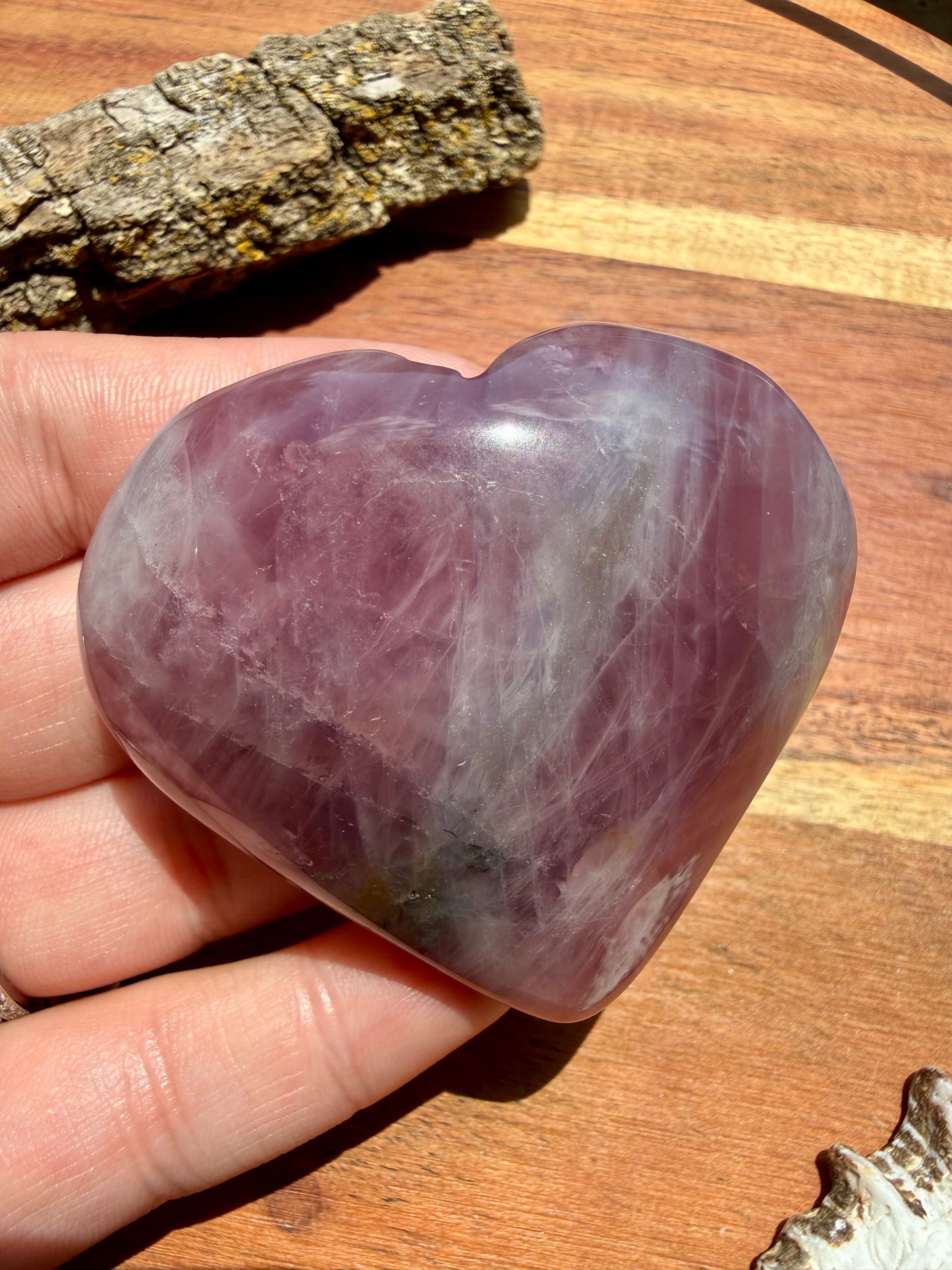 PURPLE ROSE QUARTZ HEART