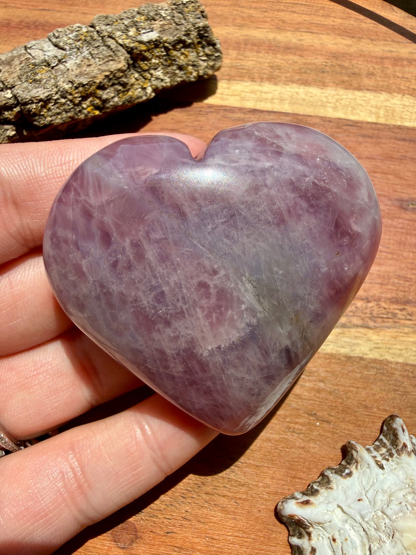 PURPLE ROSE QUARTZ HEART