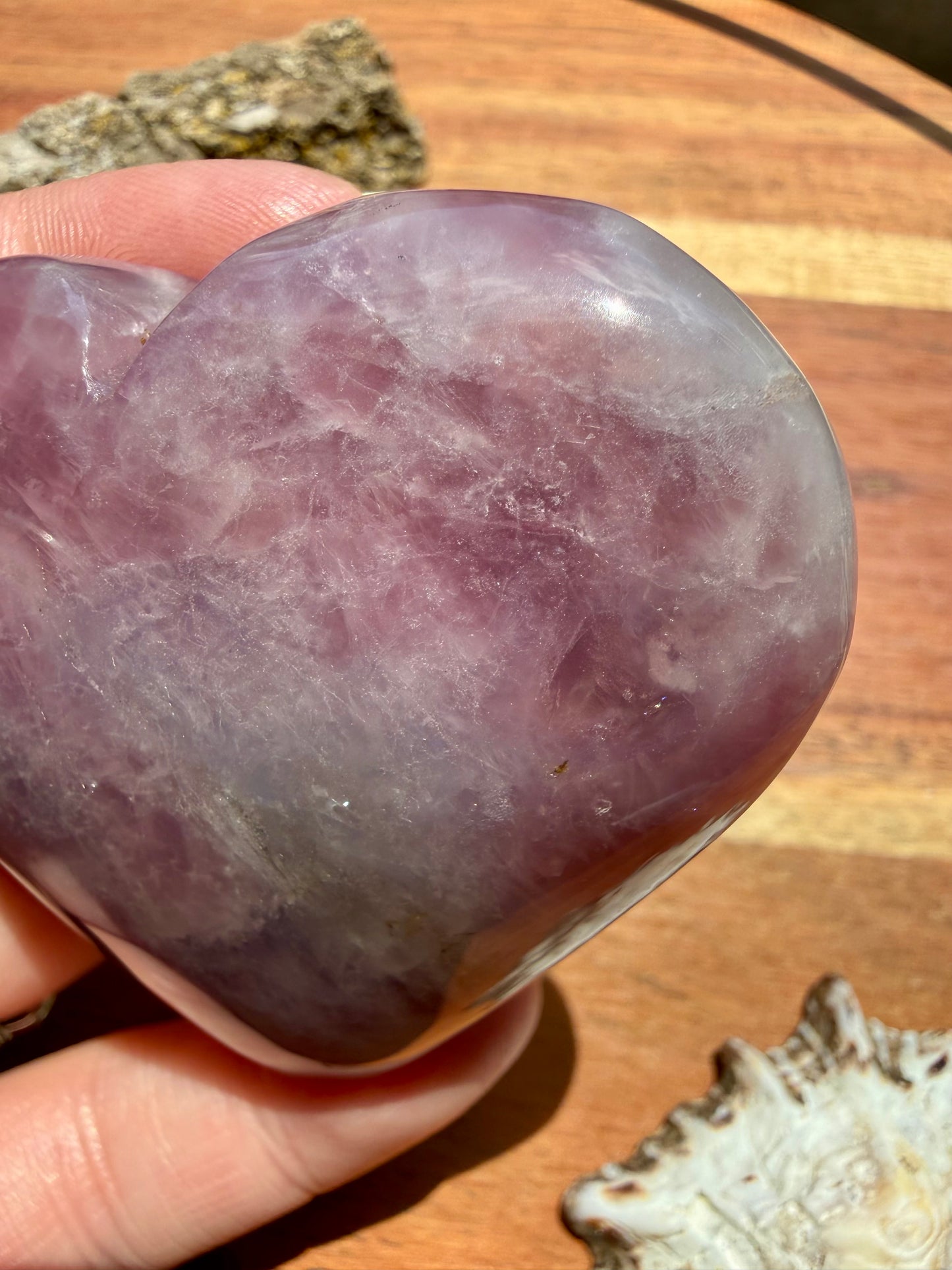 PURPLE ROSE QUARTZ HEART