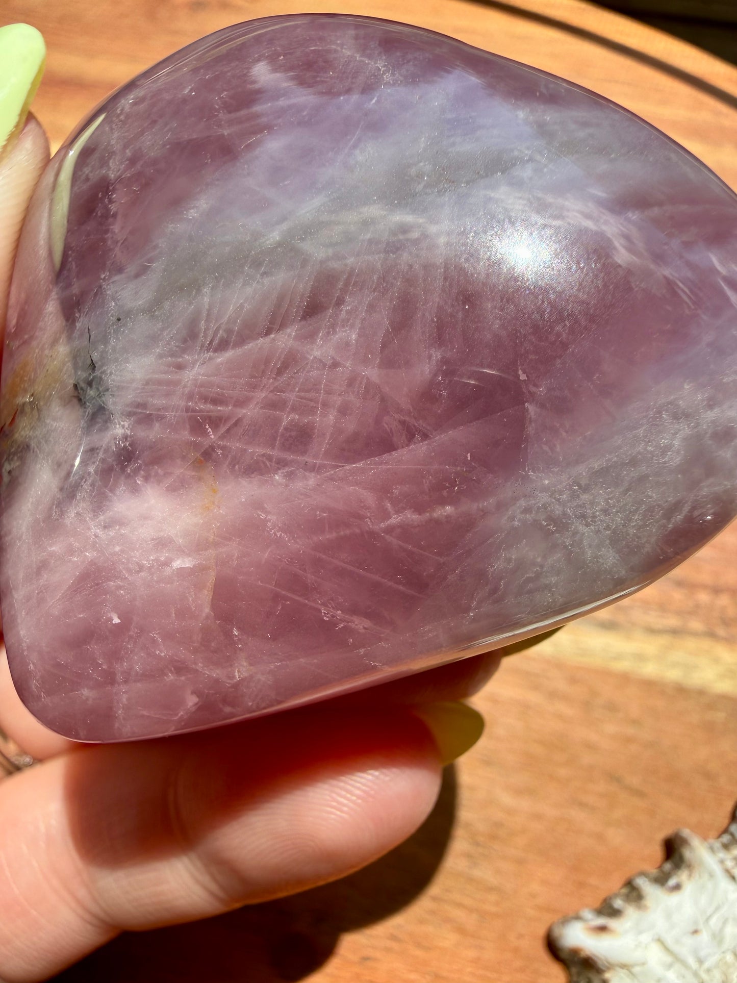 PURPLE ROSE QUARTZ HEART