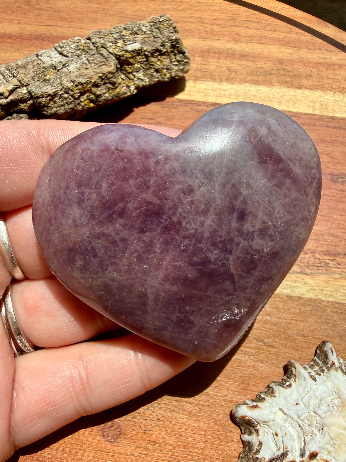 PURPLE ROSE QUARTZ HEART