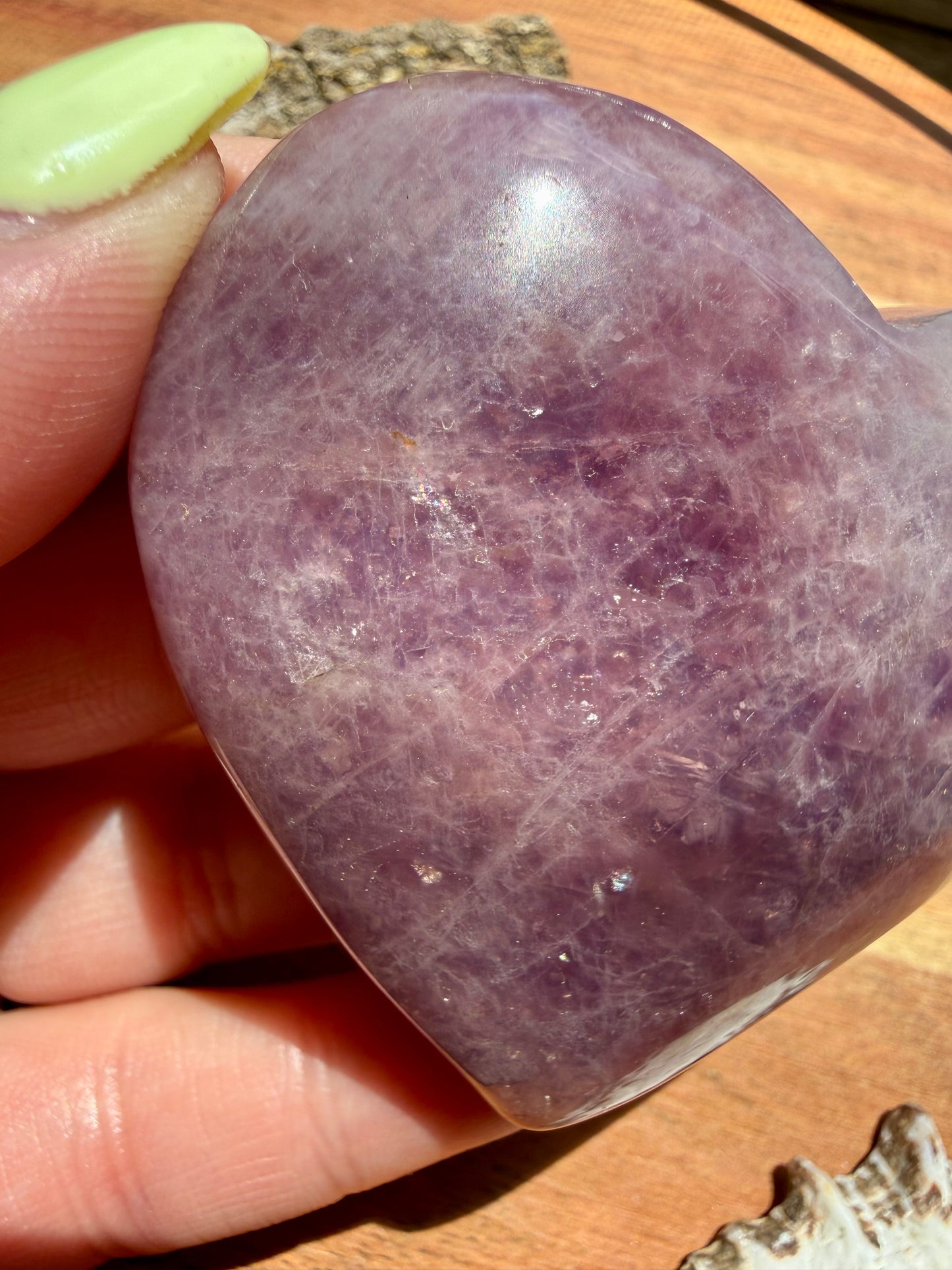 PURPLE ROSE QUARTZ HEART