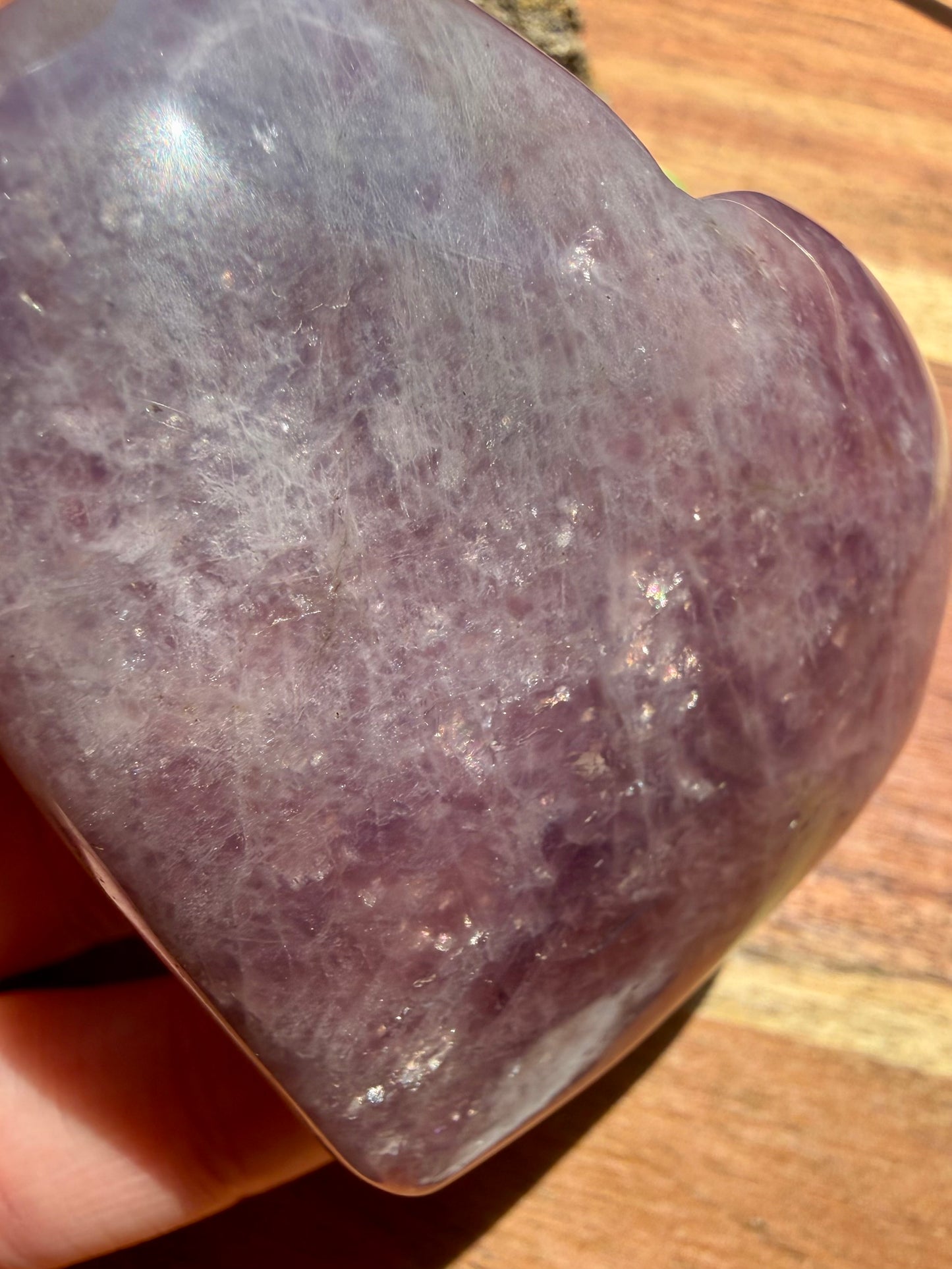 PURPLE ROSE QUARTZ HEART