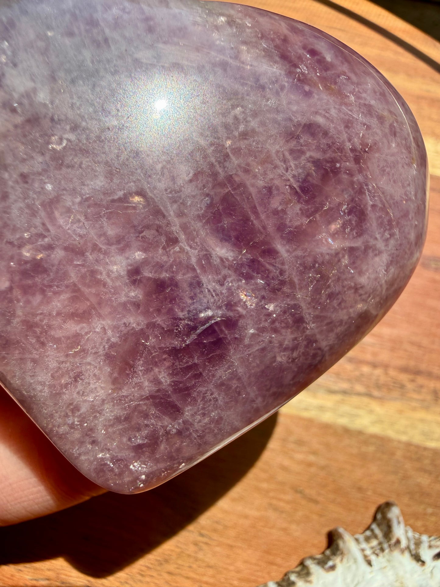PURPLE ROSE QUARTZ HEART