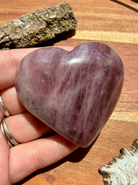 PURPLE ROSE QUARTZ HEART