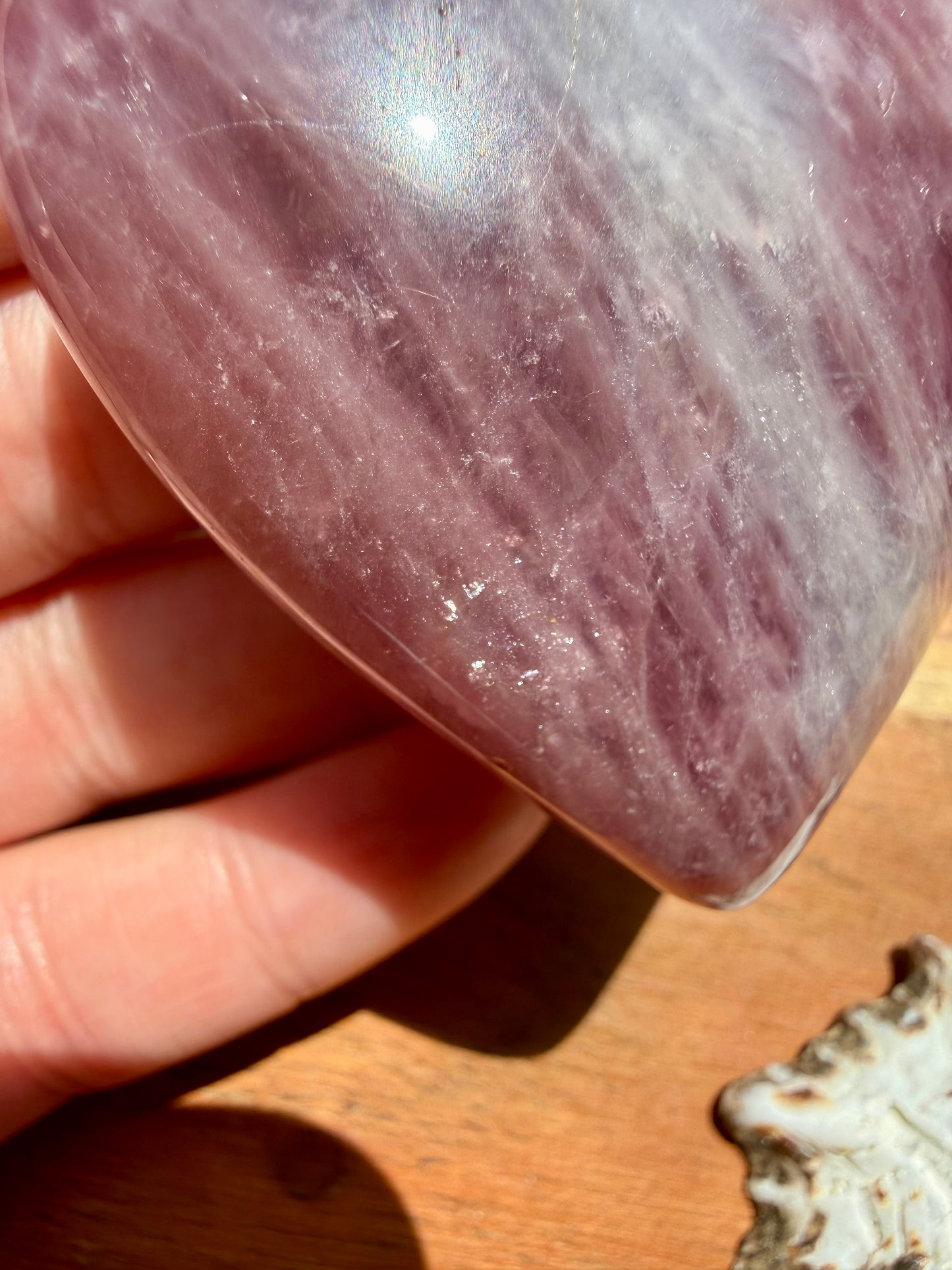 PURPLE ROSE QUARTZ HEART