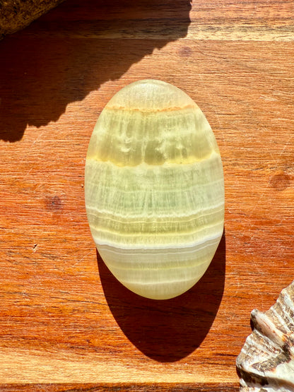 PISTACHIO CALCITE PALM STONE (MATTE POLISH)