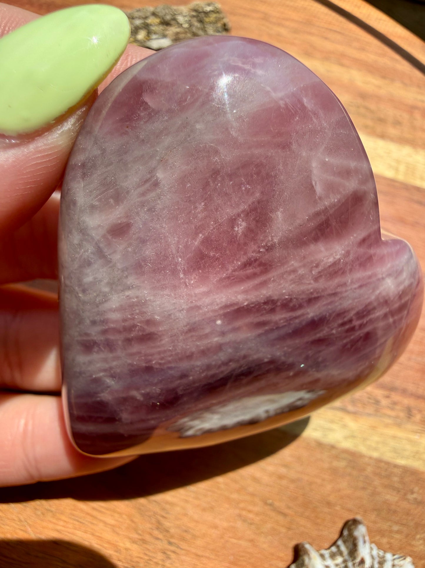PURPLE ROSE QUARTZ HEART