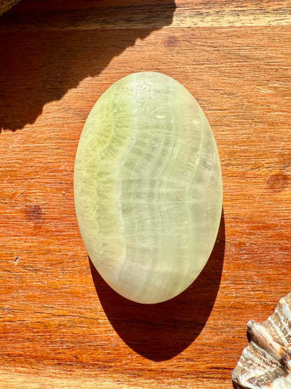 PISTACHIO CALCITE PALM STONE (MATTE POLISH)