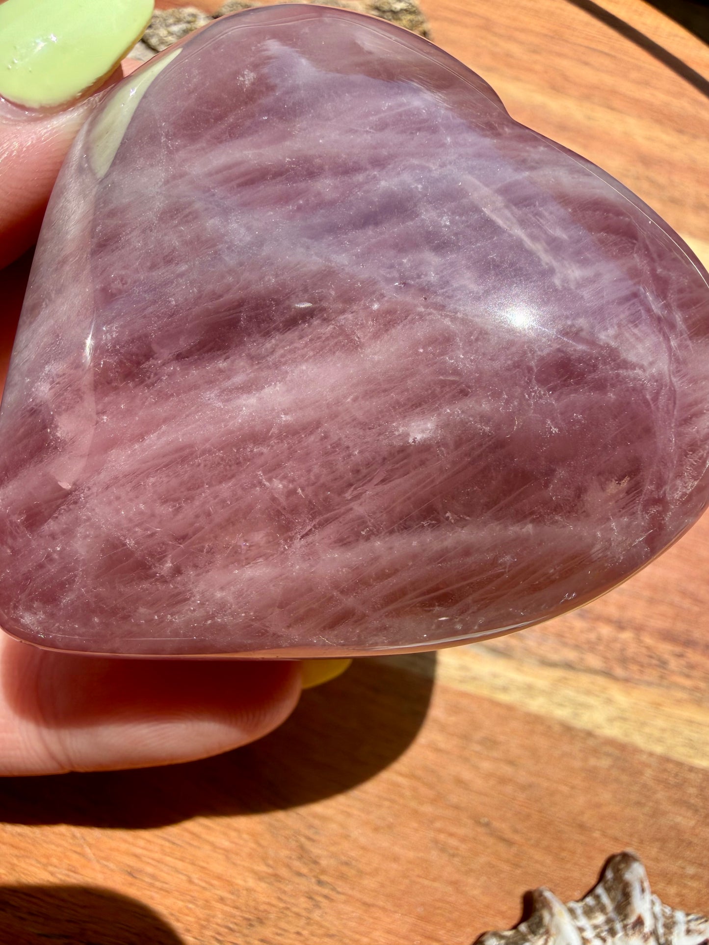 PURPLE ROSE QUARTZ HEART