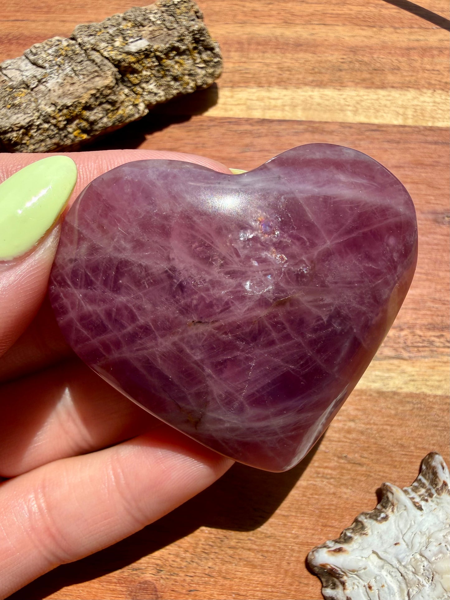 PURPLE ROSE QUARTZ HEART