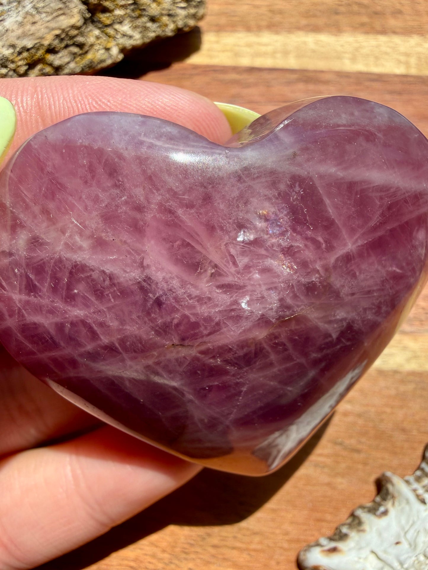 PURPLE ROSE QUARTZ HEART